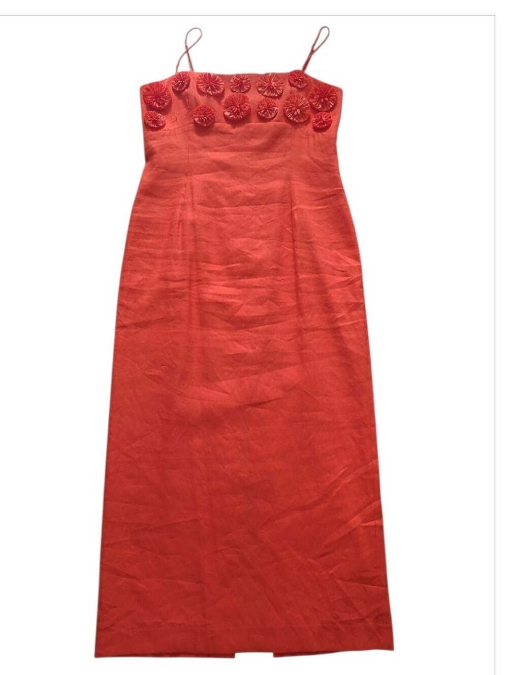 Antonio Melani Dottie Textured Linen Square Neck Midi Dress 10 NWT - Picture 5 of 12